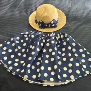 Straw hat, matching skirt 4T/6T